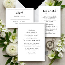 Simple Elegant Formal Black & White Wedding Set