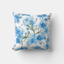 Blue Forget Me Not Watercolor Pattern