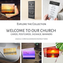 Church Welcome Cards, Postcards, Signage, Banners