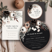 Boho Rustic Gothic Rust Black Botanical