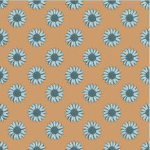 Sunflowers Tiny Blue Orange Floral Pattern