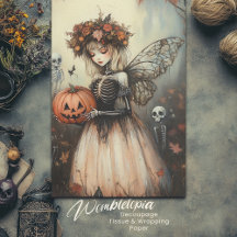 Whimsical Gothic Fairy & Pumpkin Halloween