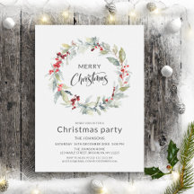 Christmas bouquet and wreath of winter red berries