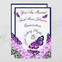 Quinceañera 15 And Taking Flight Butterflies Roses