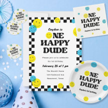 One Happy Dude 1st Birthday Party Stationery