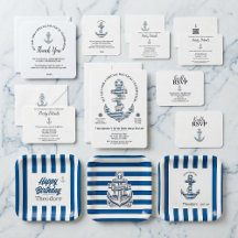 Anchor - Cabana Blue Birthday Collection