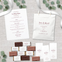 Elegant Traditional Burgundy White Formal Wedding