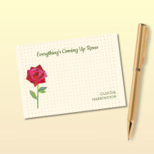 Vintage Retro Red Rose Personal Stationery & Gifts