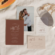 Terracotta Rust Pumpkin Sunflower Wedding