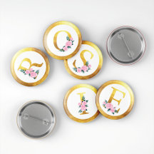 Floral & Gold Monograms