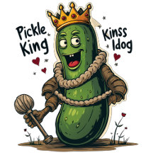 Pickle King – Funny Cartoon Pickle Royalty Design