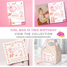 Pink Ghost Little Boo Second Birthday Party Goods