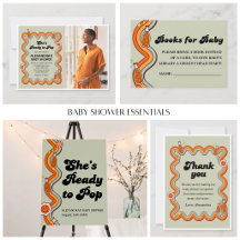 Groovy Shes Ready to Pop Baby Shower | Retro Green