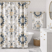 Elegant Mandala Gold Navy Home Decor