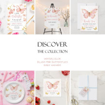 Watercolor blush pink butterflies - Baby Shower