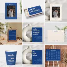 Bold Minimalist French Blue Wedding Suite