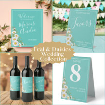Light Teal & Daisies  Wedding Collection