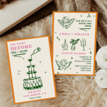 Hand-illustrated Champagne Tower Wedding