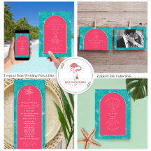 Tropical Palm Wedding Pink & Blue