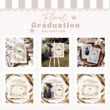 Vintage Elegant Botanical Floral Graduation