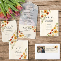 Rustic elegant watercolor flowers boho wedding