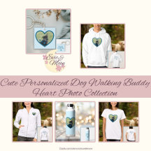 Cute Personalized Dog Walking Buddy Heart Photo