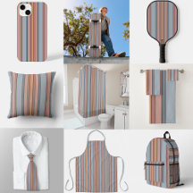 Blue Pink Gray Color Block Stripes