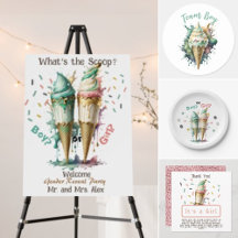 Ice Cream What's the Scoop  Gender Reveal Party