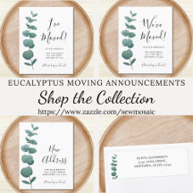 Watercolor Eucalyptus Moving Announcements