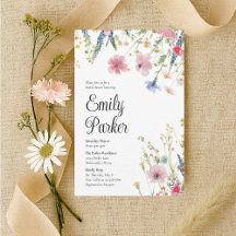 Love in Bloom Wildflower Bridal Shower Invites
