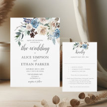 Boho Dusty Blue And Neutral Flowers