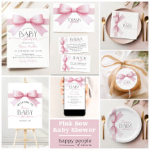 Pink Bow Ribbon Coquette Baby Shower