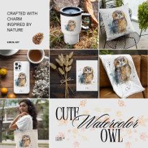 Cute Watercolor Owl Collection
