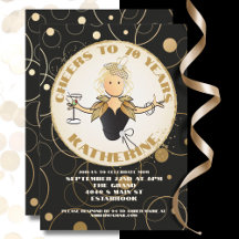 70th Birthday Bold Modern Black and Gold Suite