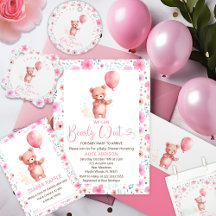 Pink Floral Bearly Wait Baby Shower
