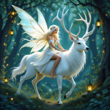 Enchanted Deer and Fairy in a Magical Forest