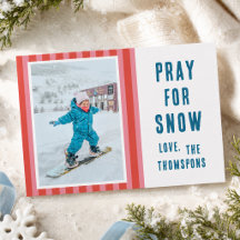 Retro Ski & Snow Family Photo Christmas Cards