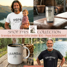 Grandpa Nickname Gift Under $30 - Pops Established