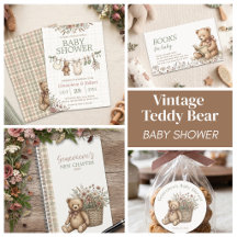 Vintage Teddy Bear Baby Shower Collection