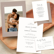 Elegant Simple Mocha Mousse Wedding Dusty Rose