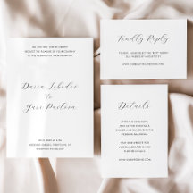 Minimalist Modern Wedding Invitation Suite