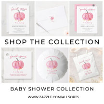 Pink Pumpkin Gourd-geous Girl Baby Shower Colln.