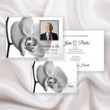 Black and White Orchid Flower Funeral Memorial