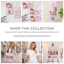 Blush Pink Script Photo Logo Makeup Business Suite