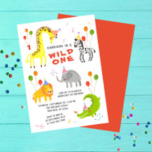Cute Whimsical Wild Animals Birthday Party