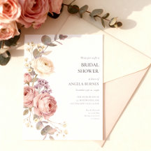 Autumn Floral Bridal Shower Invitations 