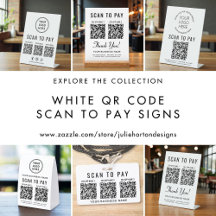 Scan to Pay QR Code Signs - White
