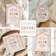 Colorful Safari Boy Birthday Party