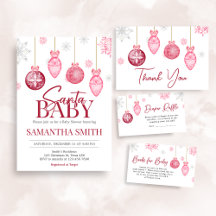 Girl Santa Baby Christmas Baby Shower   BS70