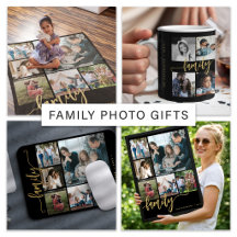 Family script photo collage keepsake gifts